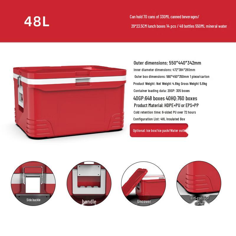 OEING Insulated Food Cooler Box 48L