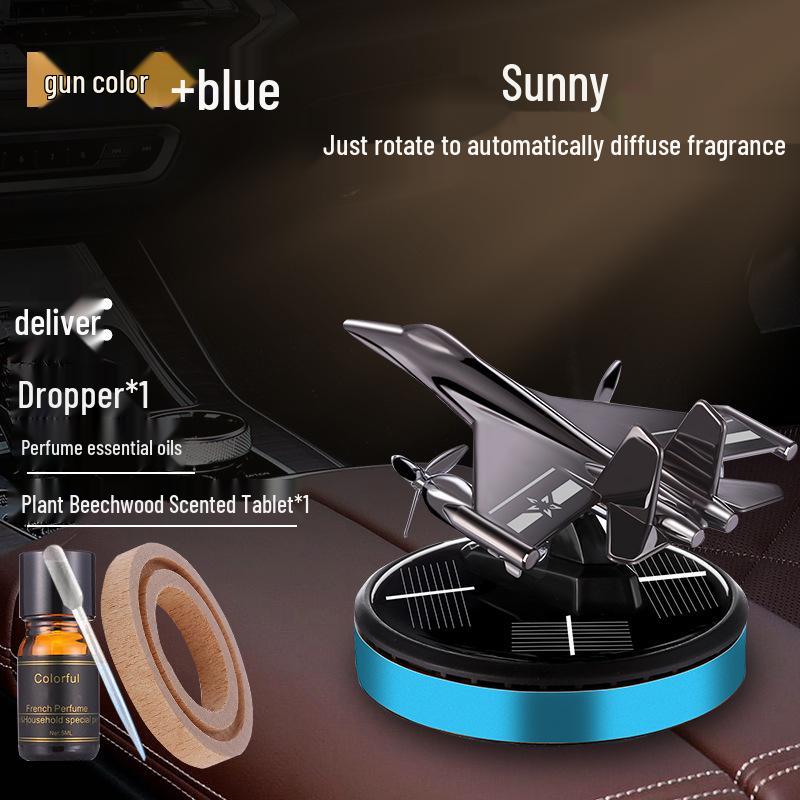 Solar Car Air Freshener & Odor Eliminator: High-End Rotating Ornament for Men's Car Interiors