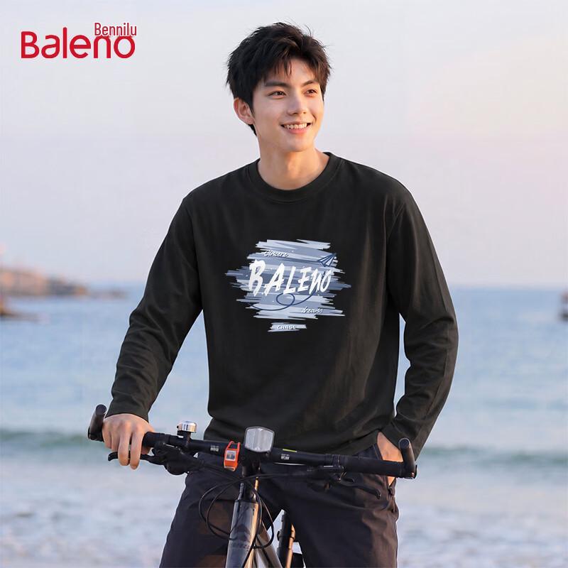 Baleno Men's Cotton Long Sleeve T-Shirt with BNL Brush Print