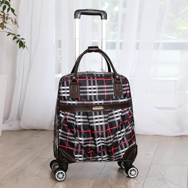 

Универсальная складная дорожная сумка-тележка Oxford - Большая вместимость, однотонная, ручная кладь для женщин Large