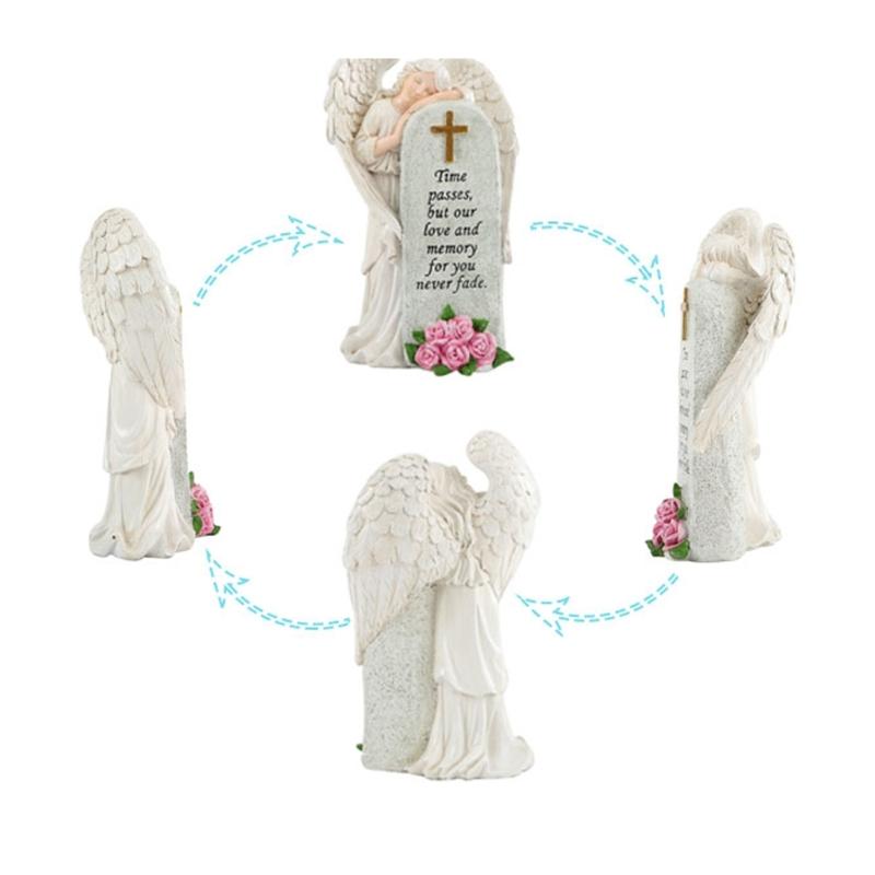 Handcrafted Religious Link Monument Cemetery Ornament Detailed Angel Figure Underweight Resin Sculpture For Gardens
