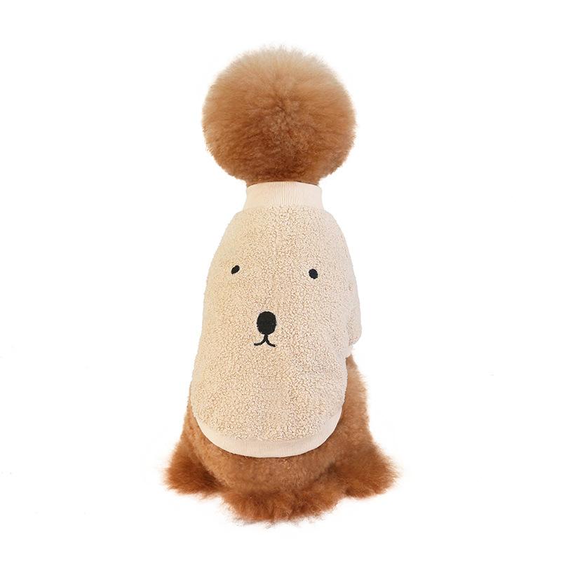 New pet clothes teddy fleece outer layer contains fleece double-layer warm hamster embroidery magic fight dog clothes