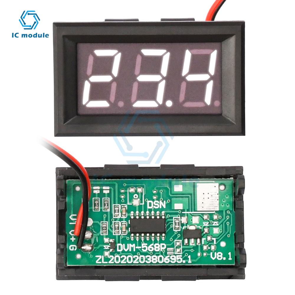 Mini LED Digital Display Voltmeter Detector DC 4.5-30V /DC4.7-30V/ DC5-30V Voltage Monitor Tester Gauge for Motorcycle Car