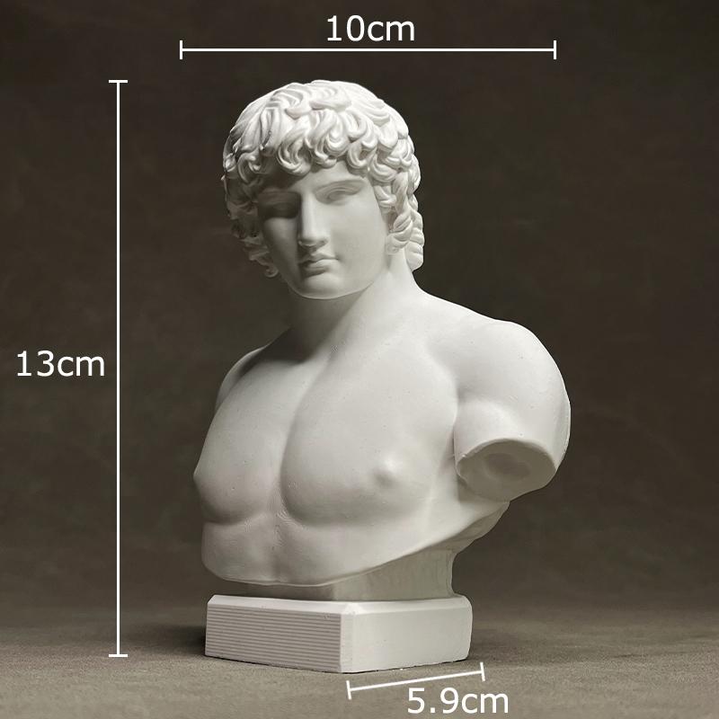 

Antinous Figures Plaster Statue Desk Decoration Ornaments Classical Artwork Half Body Characters Sculpture Room Aesthetic Decor