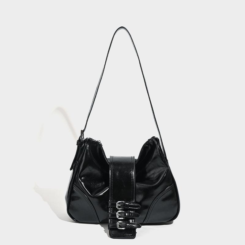 Geantă de umăr din piele moale, cu design de nișă, cu curea, înfrumusețată, geantă de mână la modă