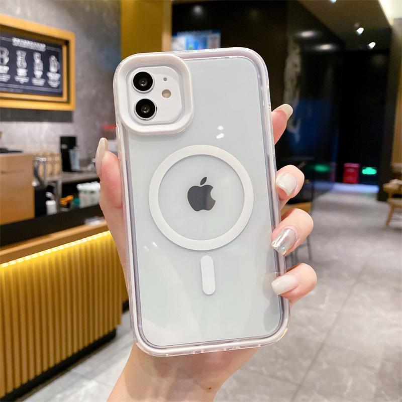 Custodia magnetica trasparente di moda di lusso per iPhone 15 14 13 12 11 Pro Max Cover antiurto