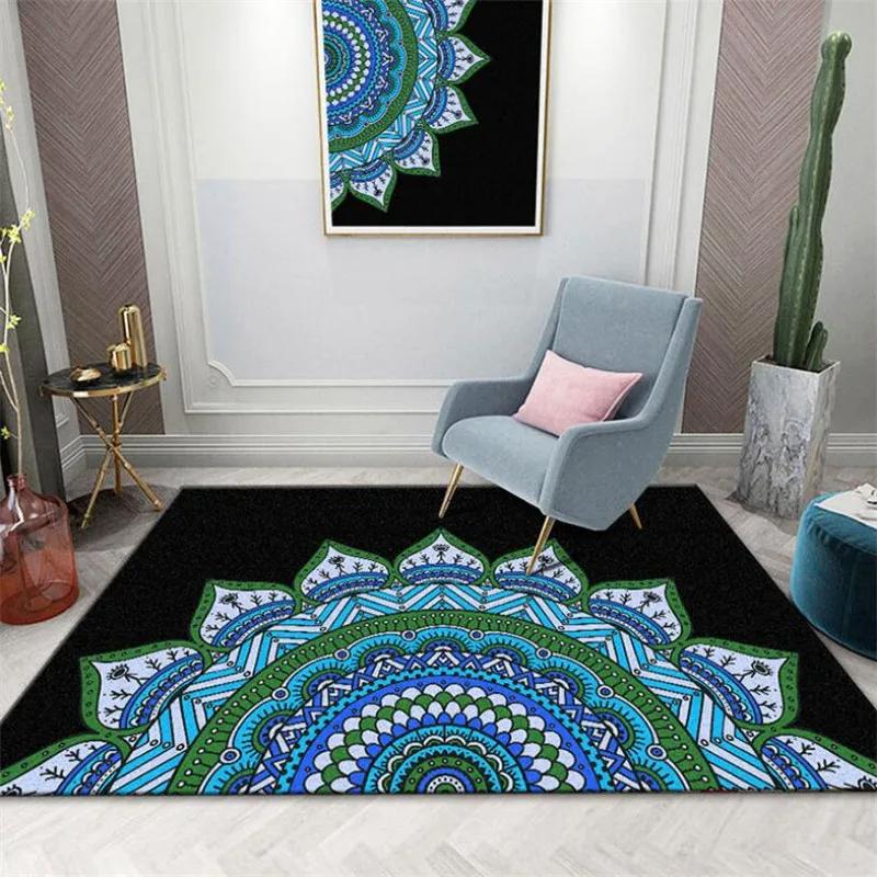 Bohemian Style Mandala Carpet Vintage Boho Area Rug Living Room Girls Bedroom Bedside Dorm Soft Floor Mat Home Entrance Door Mat