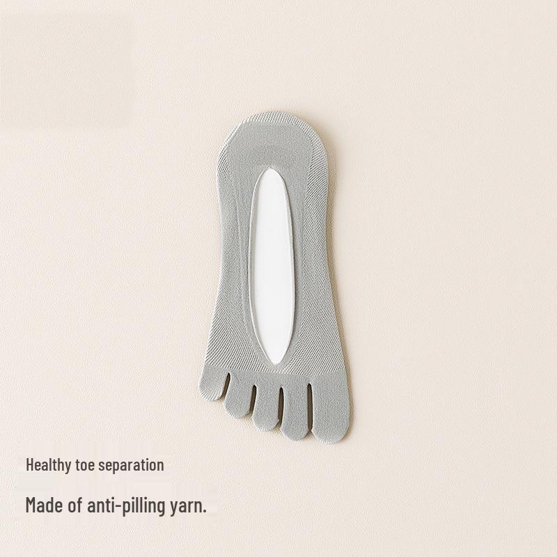 Women s Five-Toe Mesh Ankle Socks - Breathable, Non-Slip, Invisible, Spring/Summer Style One Size