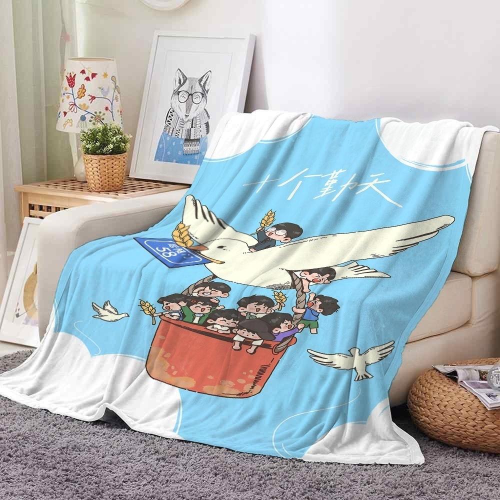 [2938 people's collection] Cartoon ten Qin Tianhe people thickened soft flannel blanket fan support