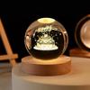 Starry Elk Crystal Ball Night Light - 3D Carved Luminous Desktop Ornament for Christmas, Birthdays, or Valentine's Day