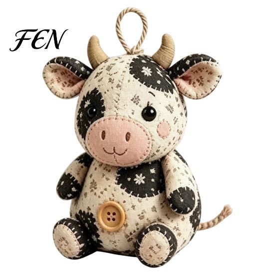 Proyecto de Costura con Tela Floral Patchwork Ratón Kit DIY, Set de Manualidades Hecho a Mano con Tela, Relleno y Botones Lindos de Decoración de Peluche, Adorno Relleno