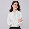 Women's Detachable Bow Tie Long-Sleeve Chiffon Blouse