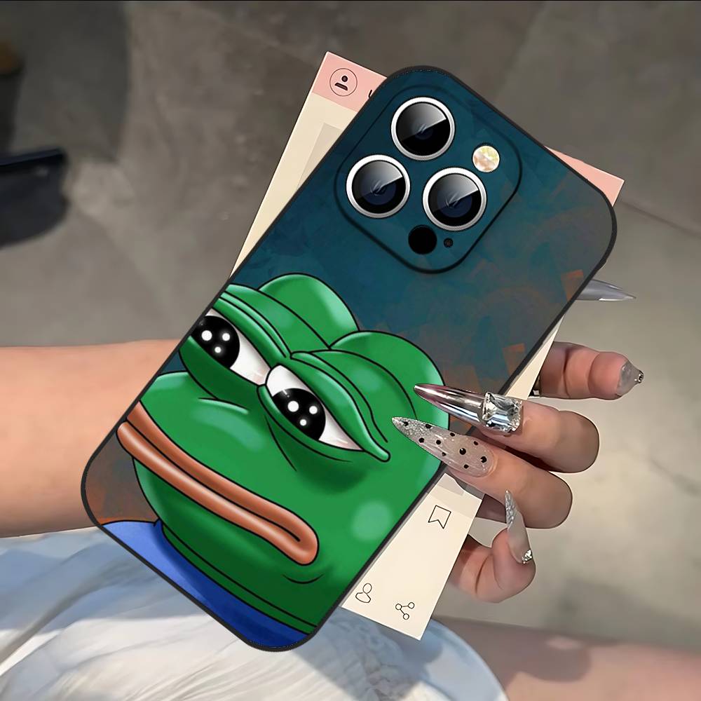Sad Frog P-Pepe Funny Phone Case For IPhone 17 16 15 14 13 12 11 PRO MAX PLUS Mini TPU Soft To Skin-friendly Case