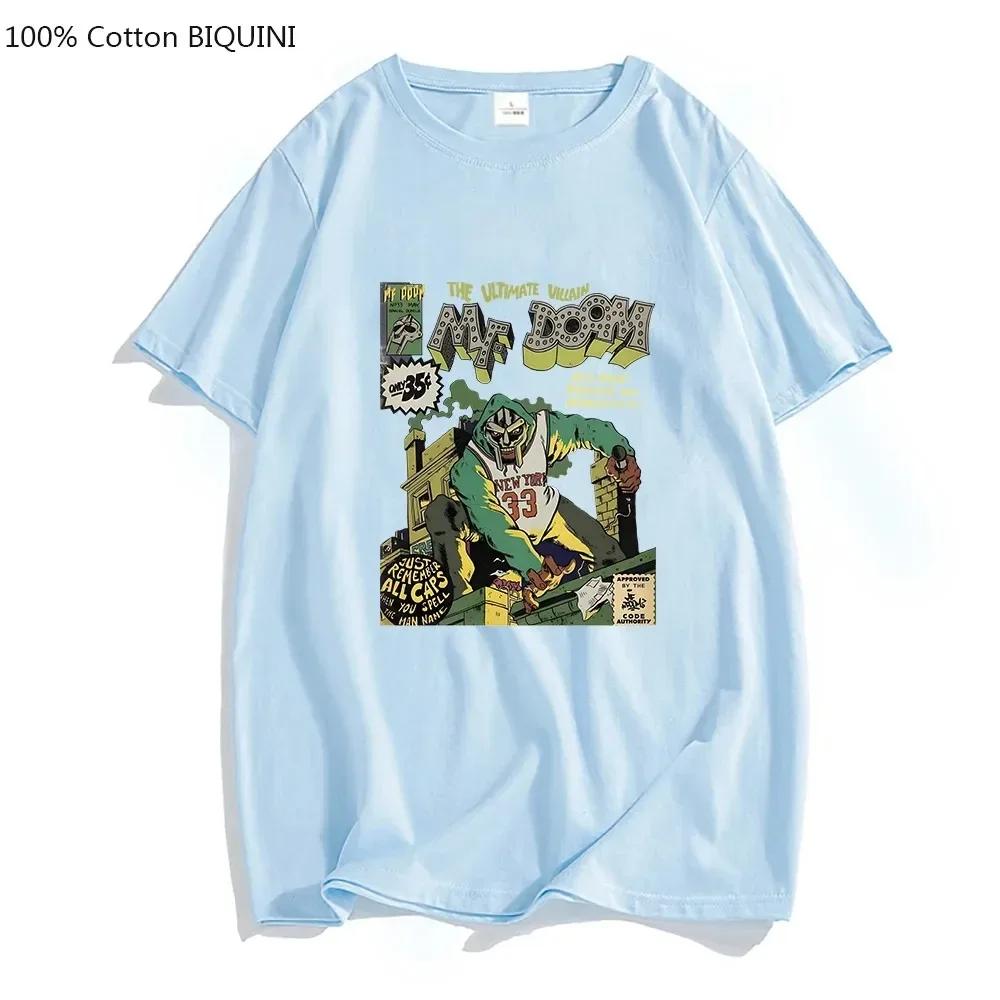 MF DOOM The Masked Man Fantasy T-shirts MEN Fashion American Anime Tshirts 100% Cotton Four Seasons T Shirts Casual Handsome Top