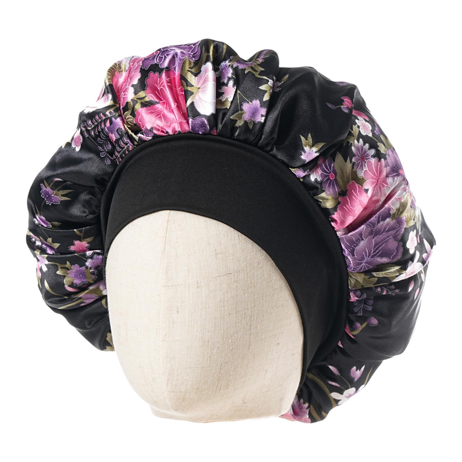 

Принт Сатин Шапочка для сна Эластичная Шапочка для красоты Шапочка для ухода за волосами Имитация шелка Ночной колпак