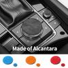 For Mazda 3 Axela Center Console Multimedia Knob Button Cover Trim Sticker Car Interior Tuning Accessories Made of Alcantara