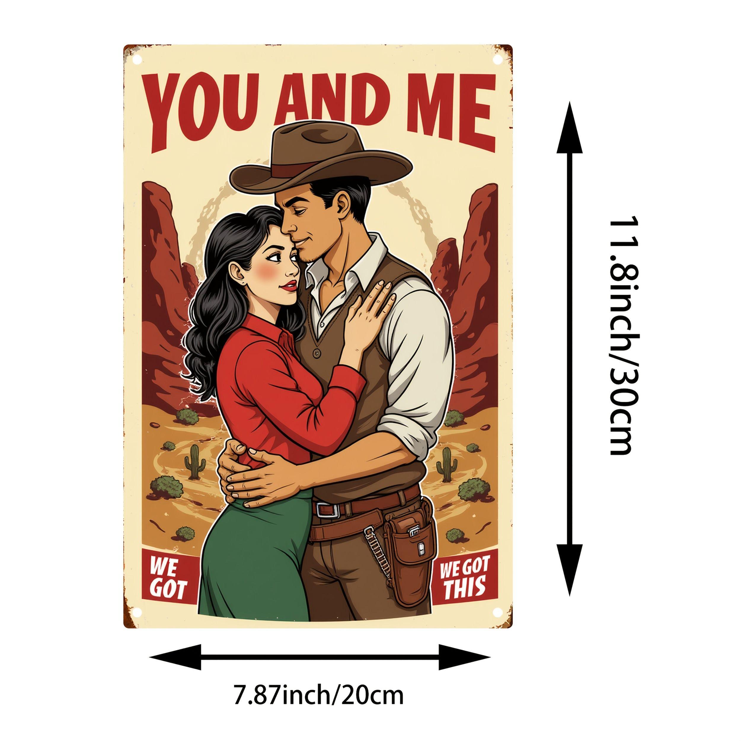 

Vintage Valentine s Day Metal Decorative Painting Gift for Couples Bedroom Living Room Cafe