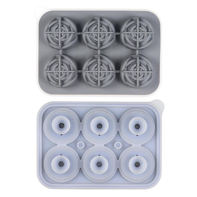 Custom 3D Rose Flower Shape Grids Ice-Cube Molds DIY Homemade Whiskey Reusable Silicone Ice Cube Tray With Lid