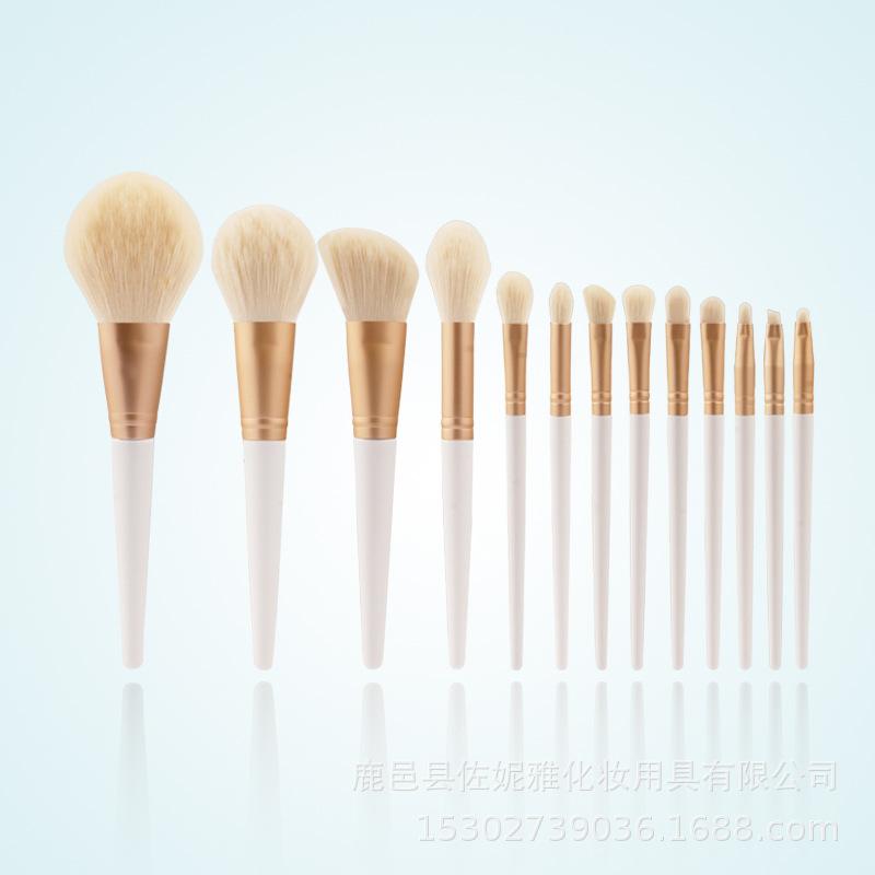 Faserborsten-Set, 13 Make-up-Pinsel, weiche Borsten, Foundation-Pinsel, loser Puderpinsel, Lidschattenpinsel