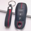 Silicone Smart Key Fob Cover for Porsche Cayenne Macan Panamera 911 Boxster Cayman Taycan 718 Spyder GT3 RS with Keychain Smart Remote Key Protector