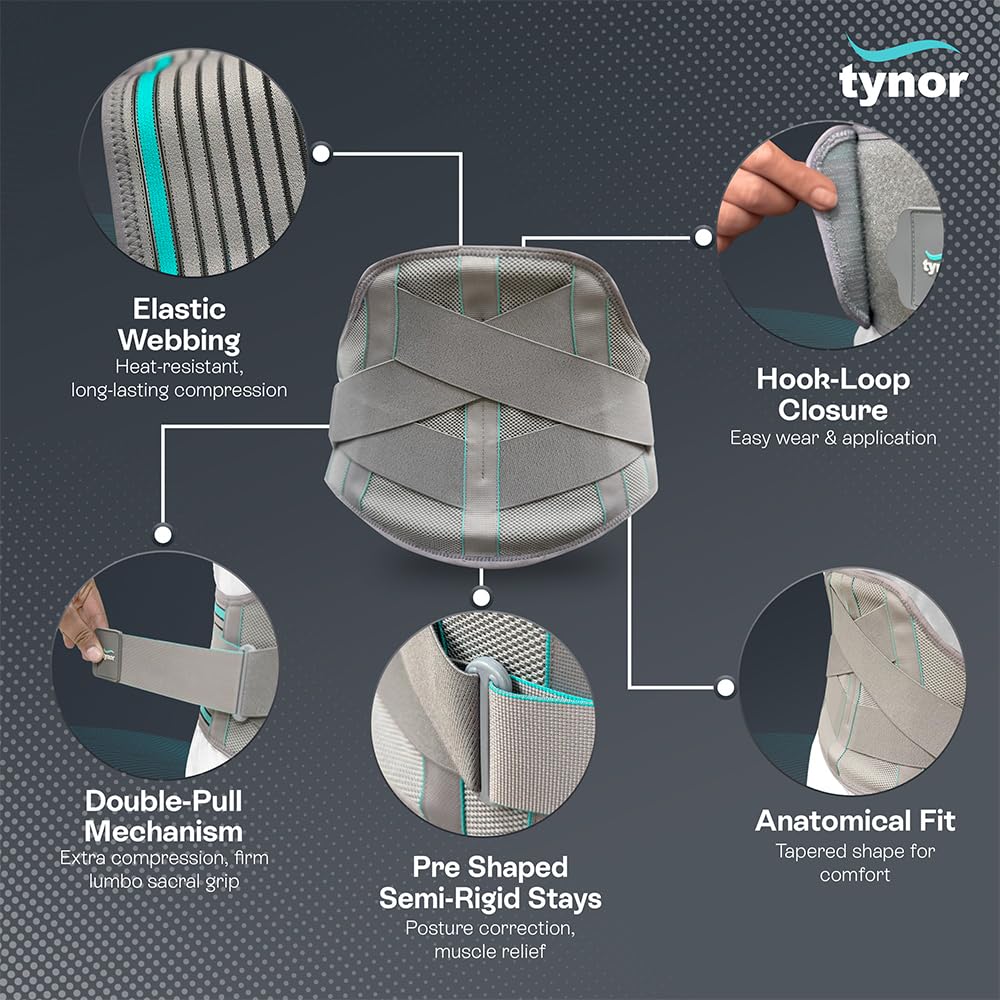 TYNOR Lumbo support, Grey, XXL, 1 Unit