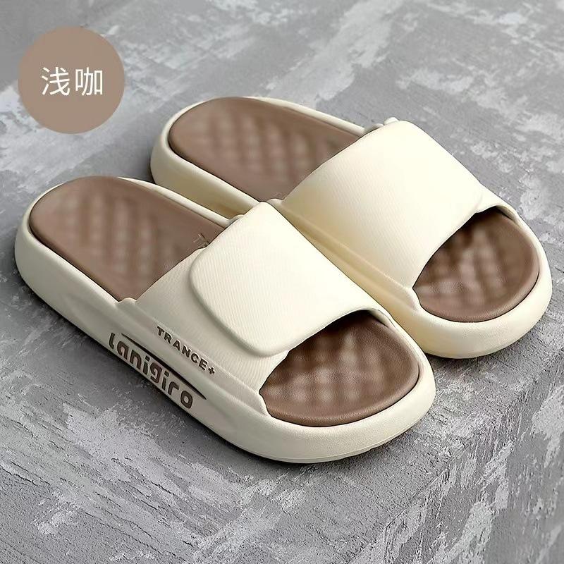 Fashion Whoholl Women Letter Slippers Beach Slides Solid Color Mens Thick Sole Indoor Bathroom Anti Slip Shoes Summer Couple Sandals 45
