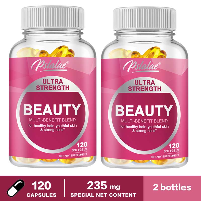 Capsule di peptidi di collagene, contenenti biotina ed estratti vitaminici, supporto immunitario, adatte sia per uomini che per donne.