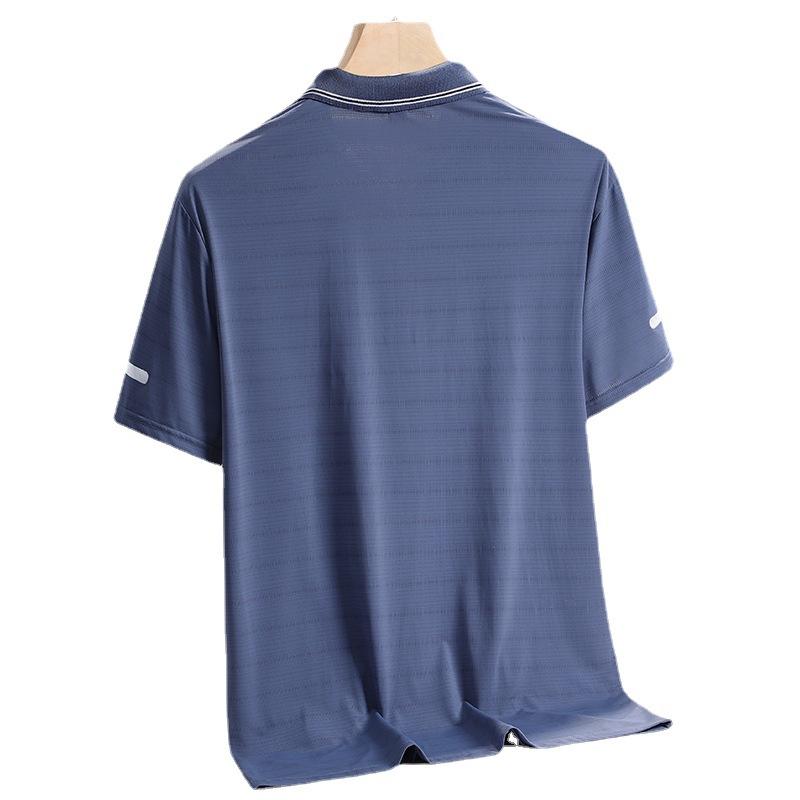 Ice Silk Versatile Men's POLO Shirt Comfortable Quick Drying Short Sleeve T-shirt Polo Collar Solid Color Versatile Men