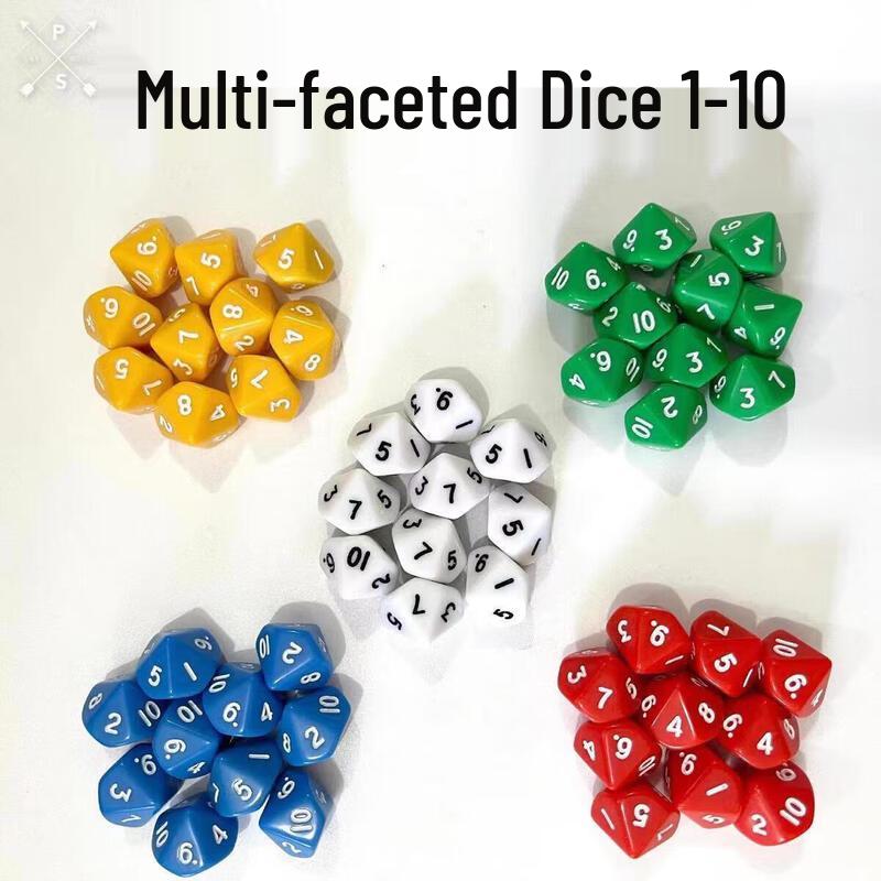 Nanluo Acrylic D10 Number Dice Set (10-Pack)