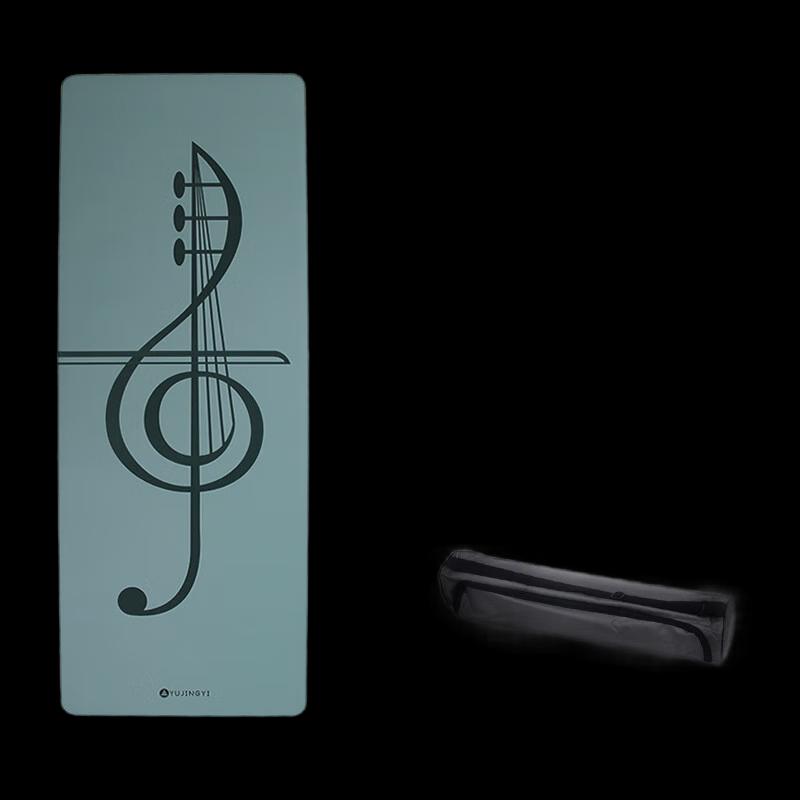 WEZHO Mustard Green Rubber Yoga Mat with Alignment Lines & Carry Bag