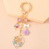 Cute Enamel Garland Keychain Women Girls Flowers Key Ring Pendants Handbag Decor Diy Handmade Jewelry Gifts