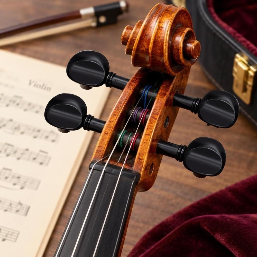 8PCS Predrilled Holes Violin Tuning Pegs Ebony Material Musical Instrument Pegs  Violin Replacement