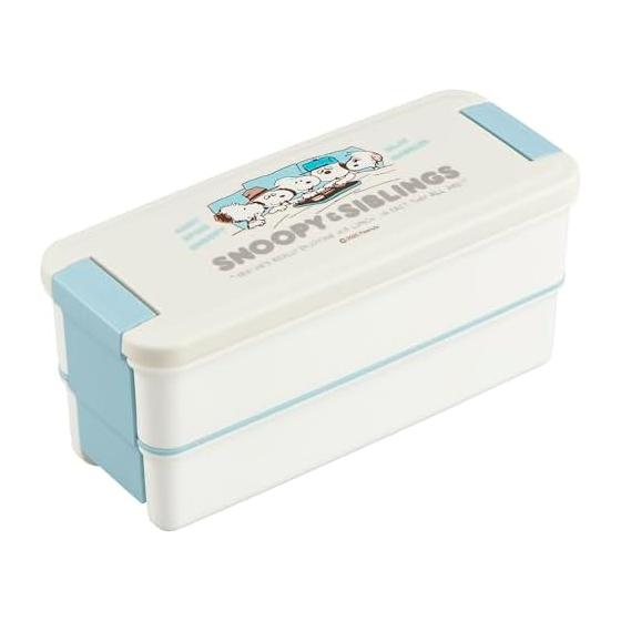 OSK Lunch Box Two Tiers (With Dividers) Peanuts PCW-650D Blue (Top) 340ml (Bottom) 310ml
