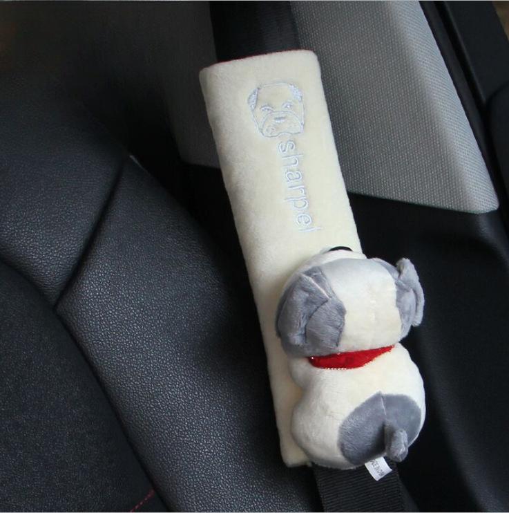 Kawaii Plush Kitten Car Safety Belt Cover Pads Universal Auto Shoulder Cushion Protector Vehicle Seat Strap for Women Children