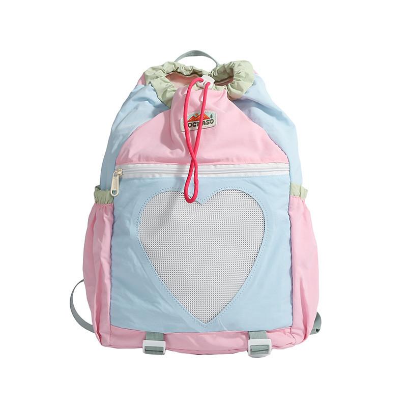 Kids Contrast Colorful Color Backpack Padded Straps Lightweight Bags Travel