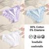 FINETOO 3PCS/SET Women Cotton Printing Panties Seamless Lace Panties Low Rise Briefs Comfortable Sexy Lingerie Intimates Panties
