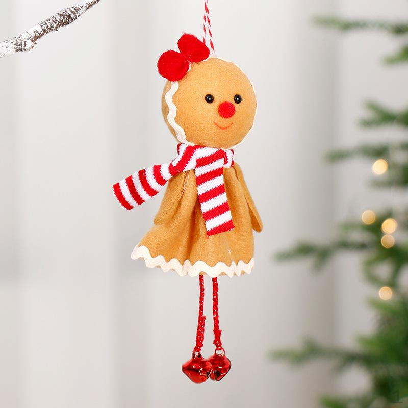 

Gingerbread Man Ornament for Christmas Tree Decoration, Pendant Hanging Charm with Bowknot