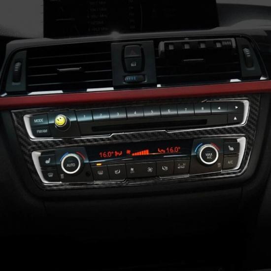 Carbon Fiber Air Condition Button Panel Stick Cover For BMW 3 4 Series F30 F33