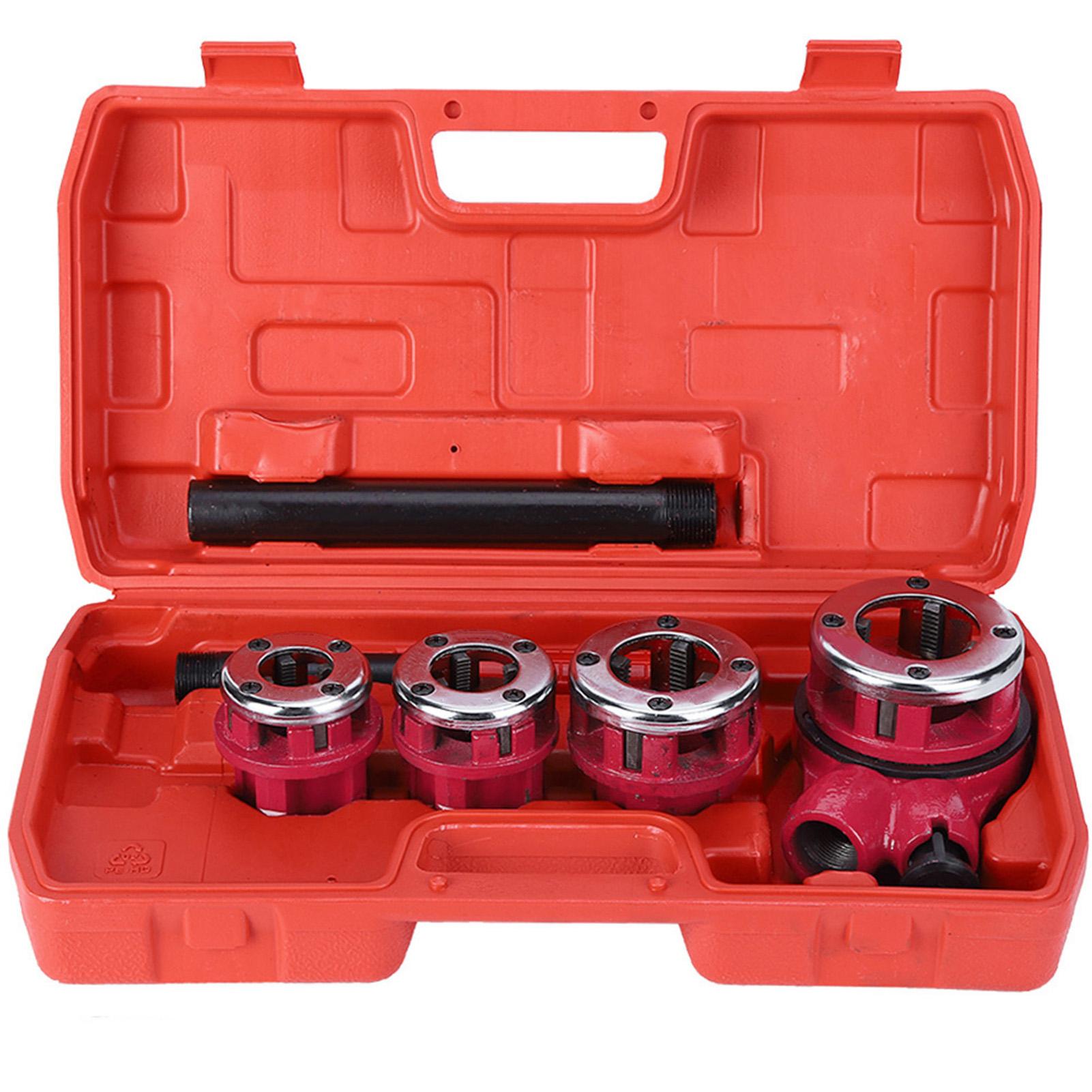 4 Dies Manual Plumber Pipe Threading Kit 1/2  3/4  1  1-1/4  Threader Tool Pipe Threading Pipe Threading Kit Pipe Threading Dies