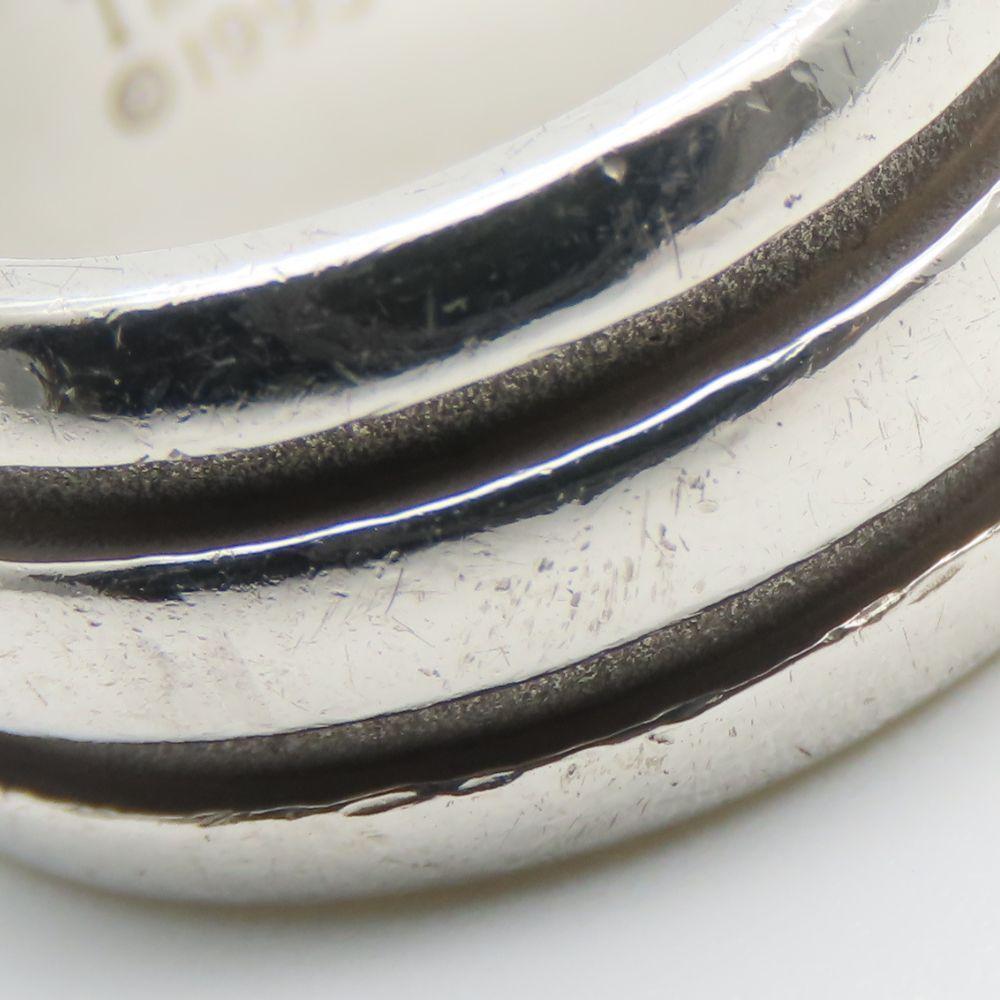 Used TIFFANY&Co. Ring Grooved Double Line EU#47.5 Silver925 9.2g Silver Accessories