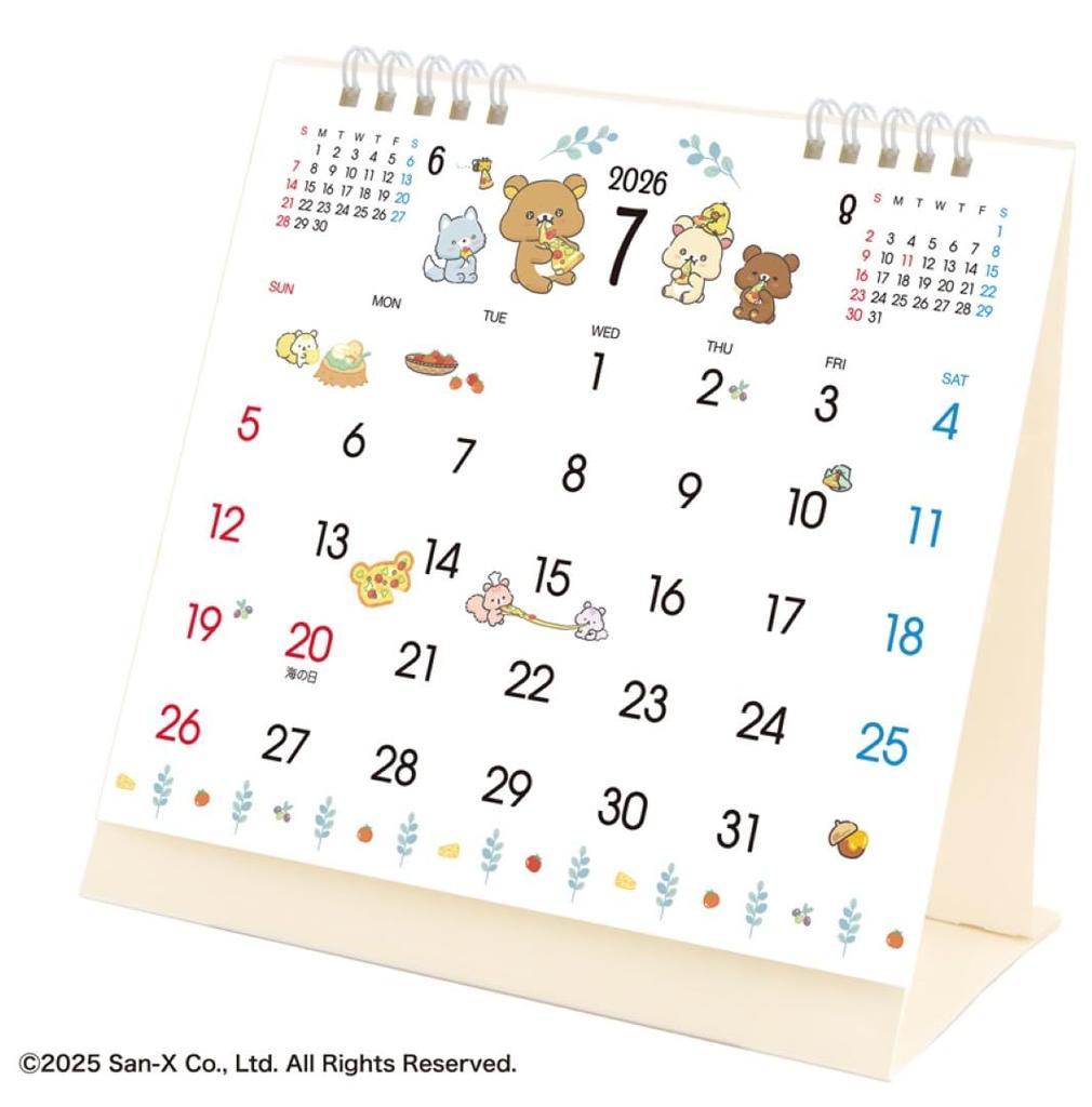 Rilakkuma Desk Whiteboard Calendar TD-30060 2026 Calendar Desk CL26-1072