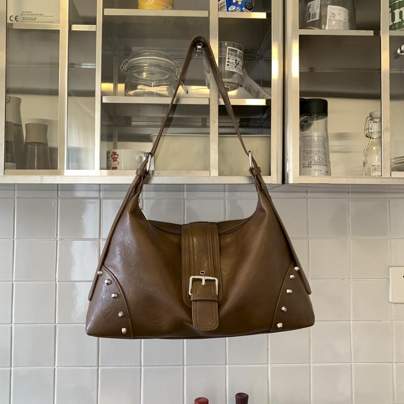 2025 hot selling Maillard style retro Women's Bag Underarm Handbag spicy girl Y2K wasteland style vintage leather Crossbody Tote