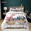 Cartoon Owl Duvet Cover Set King Size Owls In Love Print Cute Partners Couples Twin Bedding Set Soft Microfiber Comforter Cover