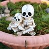 Skeletal Duo's Fishing Adventure: A Whimsical Halloween Decor