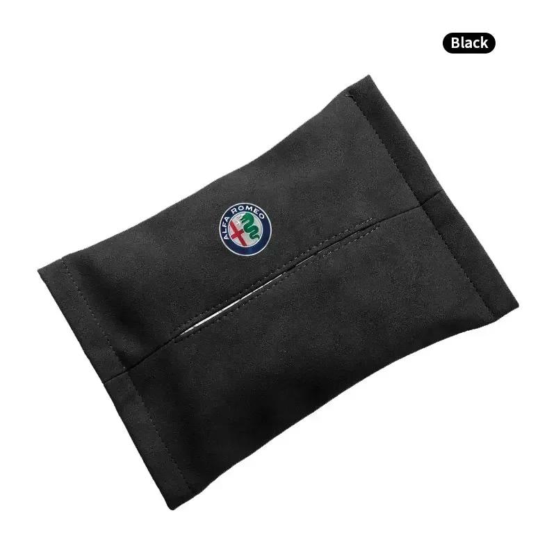 Car Tissue Box Sun Visor Seat Back Hanging Bag Accessories For Alfa Romeo Giulia Giulietta 156 159 147 Mito Stelvio Sportiva GT Khg156