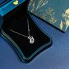 Luxury Shiny Silver Full Zircon Little Swan Pendant Necklace for Woman Summer Exquisite Collarbone Chain Jewelry Gifts