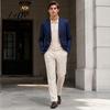 Polyester Single Button Coat Men Casual Blazer Notch Lapel Suit Jacket Structured Daily Wear Jacket Business for Wedding Office Layering Pieces