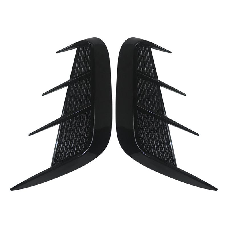 1 Pair Car Body Decoration Universal Carbon Fiber Pattern Soft Front Bumper Side Air Flow Vent Cover Diy Accessories