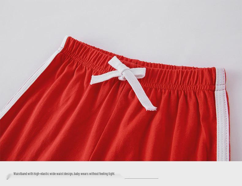 Kids' Summer Color Block Sports Set: Short Sleeve T-Shirt & Hot Pants