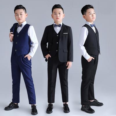 Children's Suit Spring and Autumn Season Fat British Suit Set Boys' Plus Size Piano Hosting Performance Formal Attire